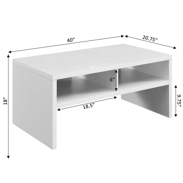 Northfield Admiral White Deluxe Coffee Table with Shelves, image 6