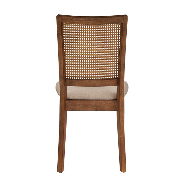 Caroline Beige and Brown Rattan Back Dining Chair, Set of Two, image 4