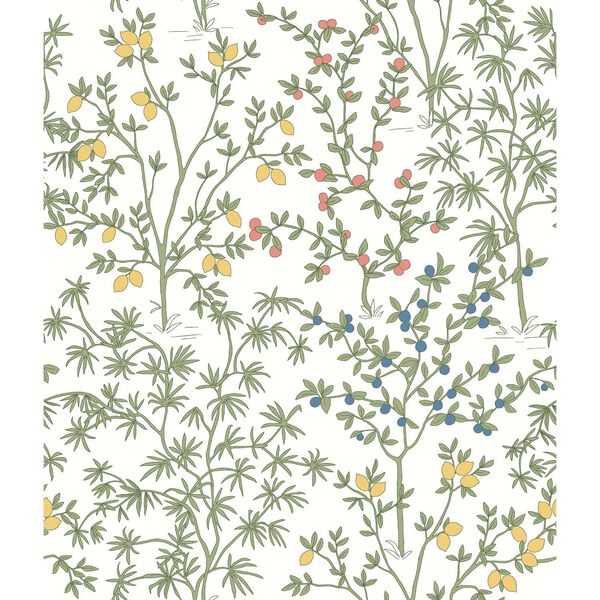 Lemon Grove White Peel and Stick Wallpaper, image 2