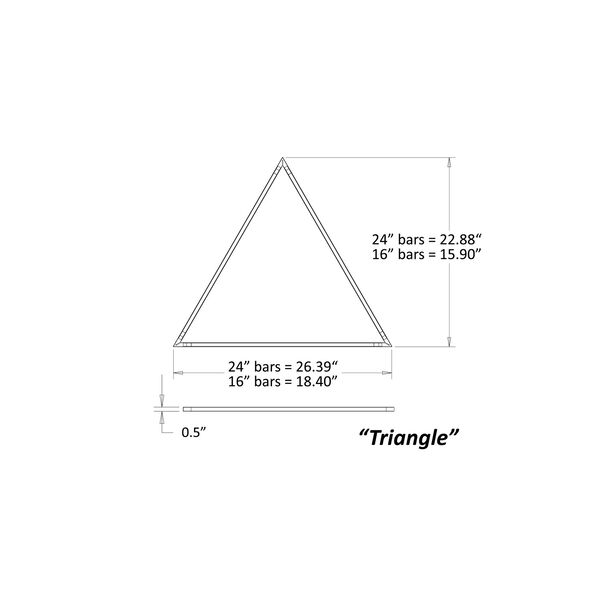 Z-Bar Pendant Matte Black 26-Inch LED Damp Rated Triangle Pendant, image 3