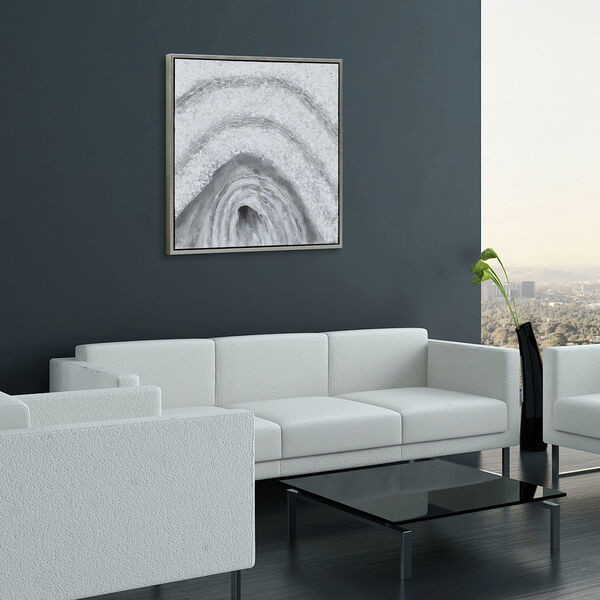 Gray Cave Textured Glitter Framed Hand Painted Wall Art, image 4