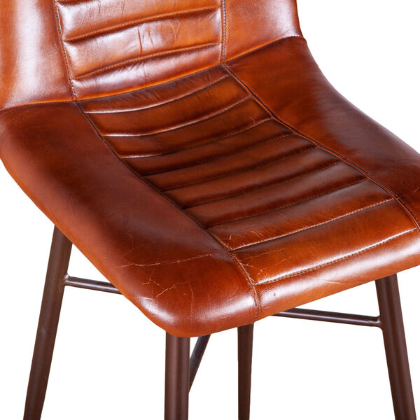 Hudson Brown Low Back Leather Bar Chair, image 6