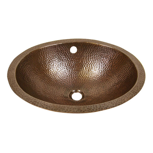 Barclay S Hammered Antique, Copper Undermount Bathroom Sink With Overflow