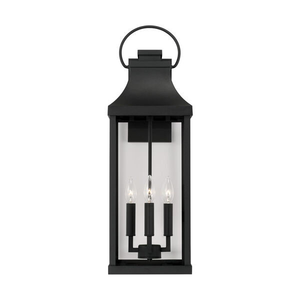 Bradford Black Outdoor Four-Light Extra Wall Lantern with Clear Glass, image 5