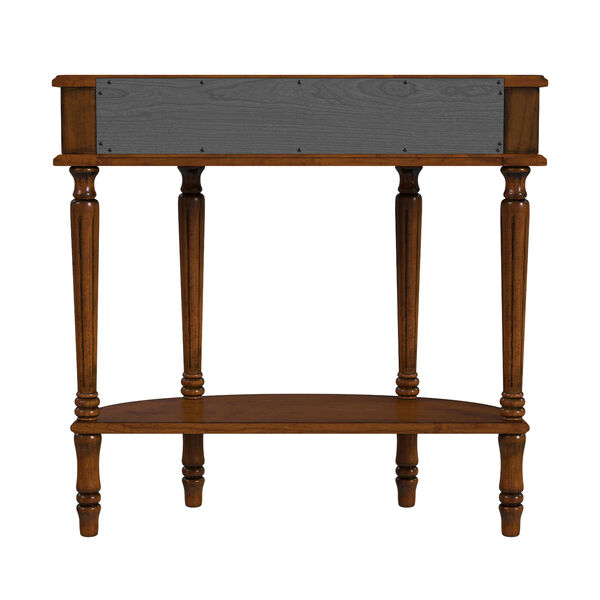 Mozart Antique Cherry Demilune Console Table with Storage, image 4