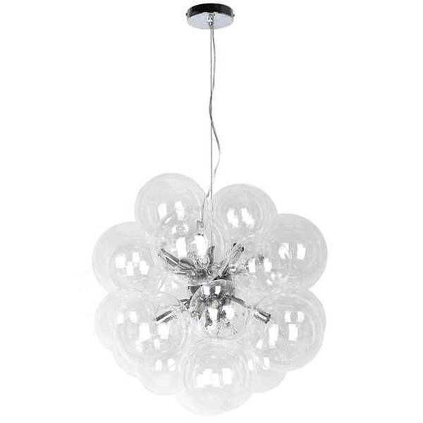Comet Clear with Polished Chrome Six-Light Pendant, image 1