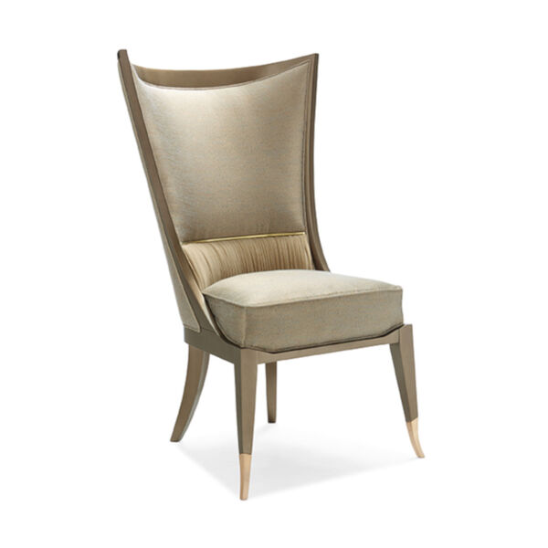 Classic Beige Collar Up Dining Chair, image 3