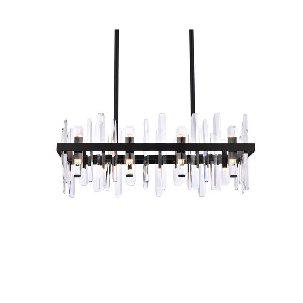 Serena Black and Clear 30-Inch Rectangle Chandelier, image 3