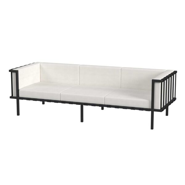 Norway Black Outdoor Patio Sofa with Cushions, image 4
