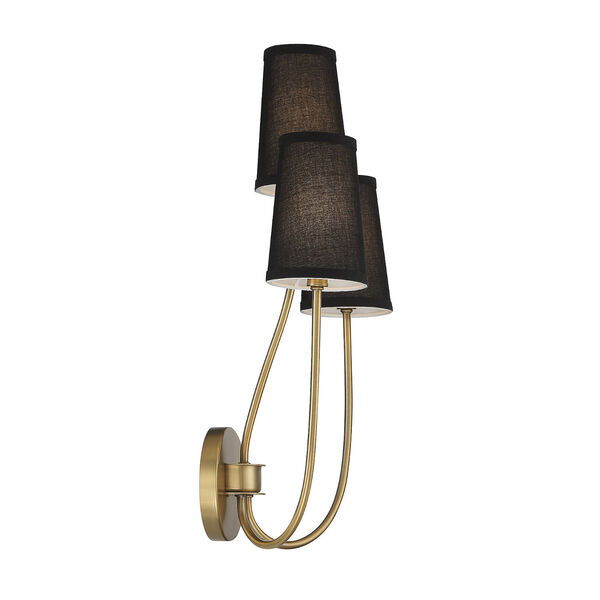 Lowry Natural Brass Three-Light Wall Sconce, image 5