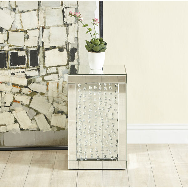 Modern Mirrored 20-Inch Crystal End Table, image 2