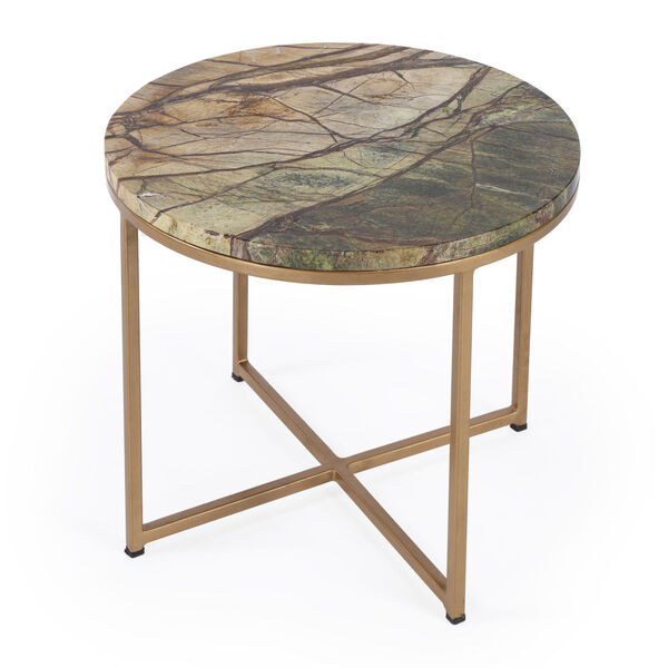 Metalworks Giovanniya Gold Marble Accent Table, image 1