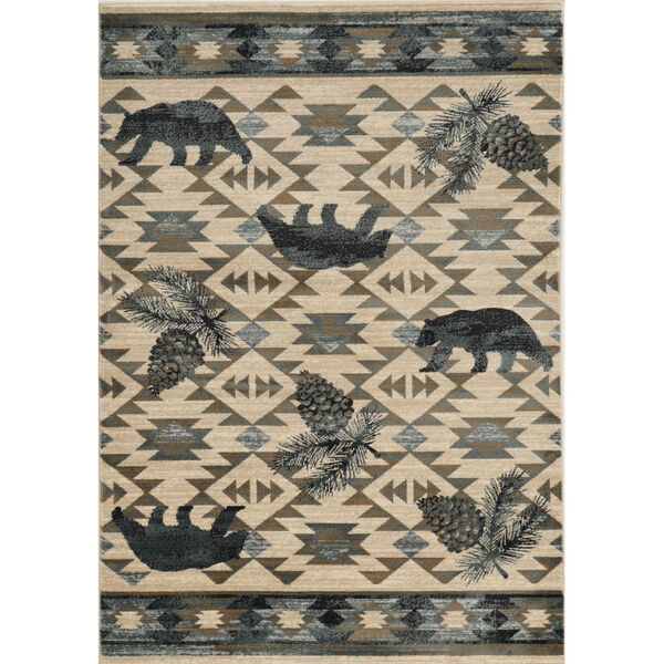 Chester Montana Ivory and Blue Area Rug, image 1