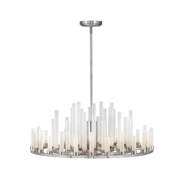 Trinity Polished Nickel LED Chandelier with Frosted Glass, image 1