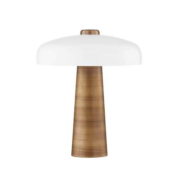 Lush Patina Brass White One-Light Table Lamp, image 1