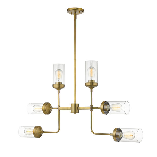 Calliope Foundry Brass Six-Light Chandelier, image 1