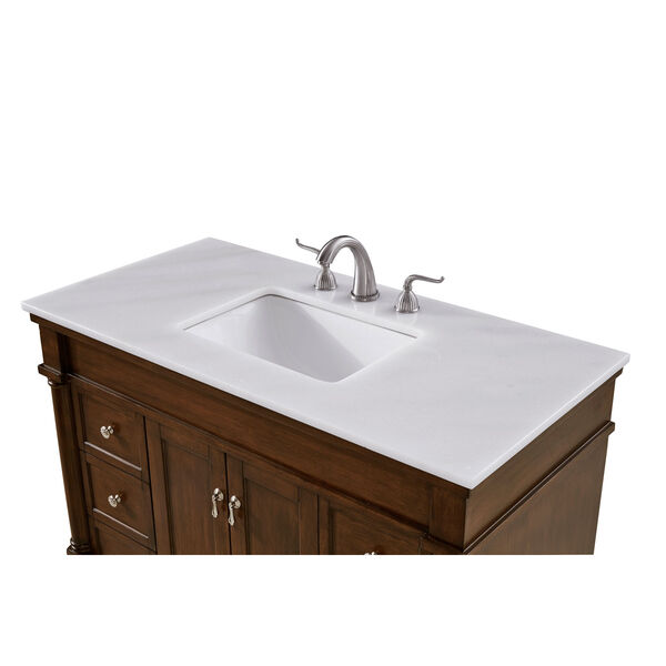 Elegant Lighting Lexington Walnut 42, 61 Inch Bathroom Vanity Top Single Sink Left Side