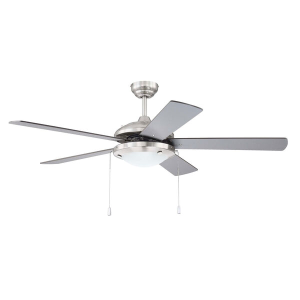 Nikia Brushed Polished Nickel Two-Light 52-Inch Ceiling Fan, image 1