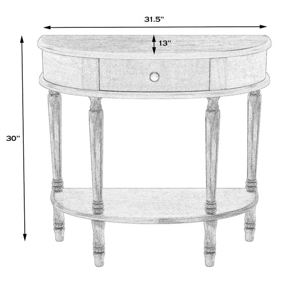Mozart Antique Cherry Demilune Console Table with Storage, image 6