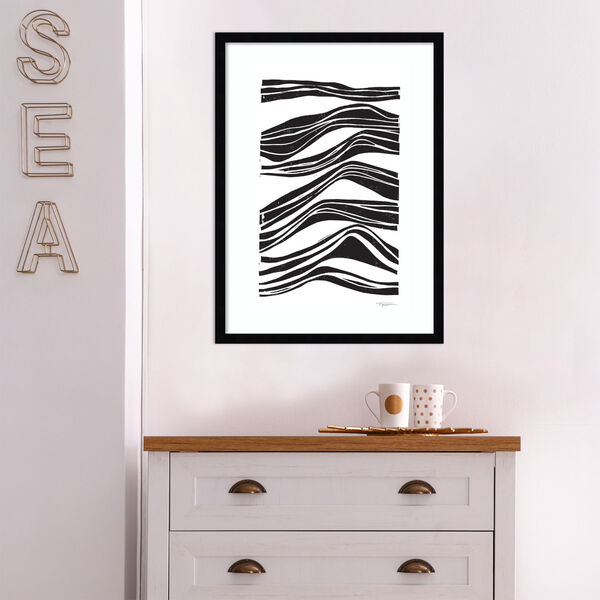 Statement Goods Black Abstract Waves 19 x 25 Inch Wall Art, image 1