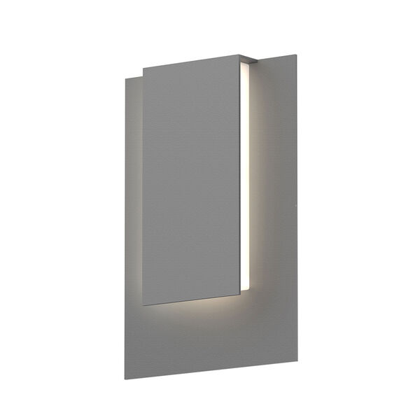Inside-Out Reveal Textured Gray Short LED Wall Sconce with White Optical Acrylic Diffuser, image 1
