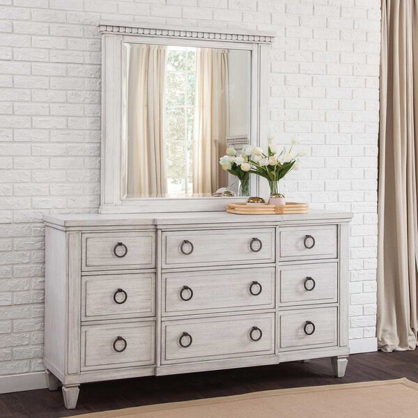 Salter Path Oyster White Wire Brushed Dresser with Mirror, image 1