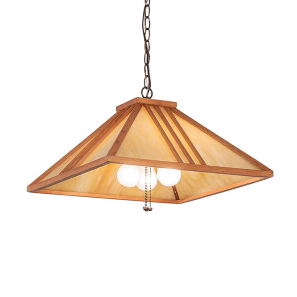 Forestwood Bronze and Beige Three-Light Pendant, image 2