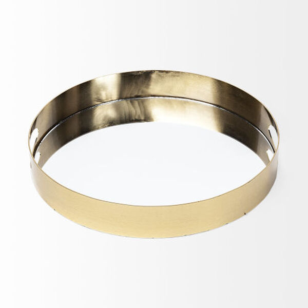 Serkis Gold Metal Mirrored Base Round Tray, image 3