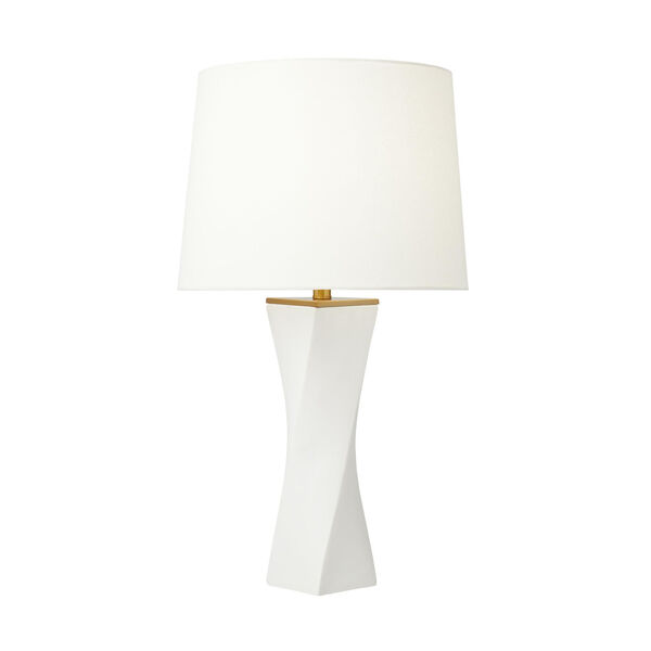 Lagos White Leather One-Light Table Lamp, image 1