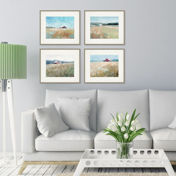 Blue Top of the Hill Wall Art, Set of 4, image 1