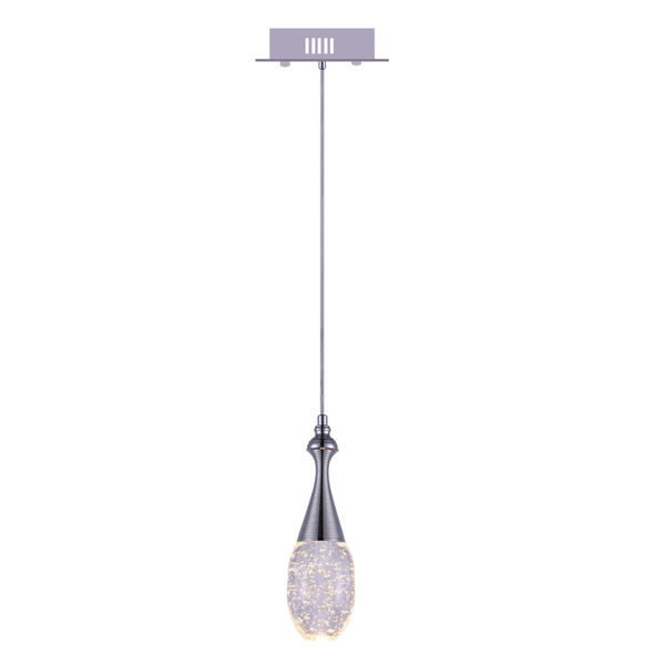 Dior Chrome Integrated LED Mini Pendant with K9 Clear Crystal, image 1