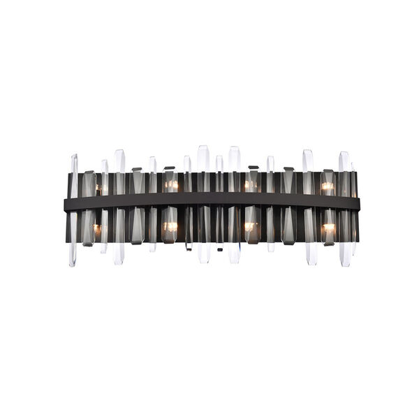 Serena Black and Clear 30-Inch Crystal Bath Sconce, image 1