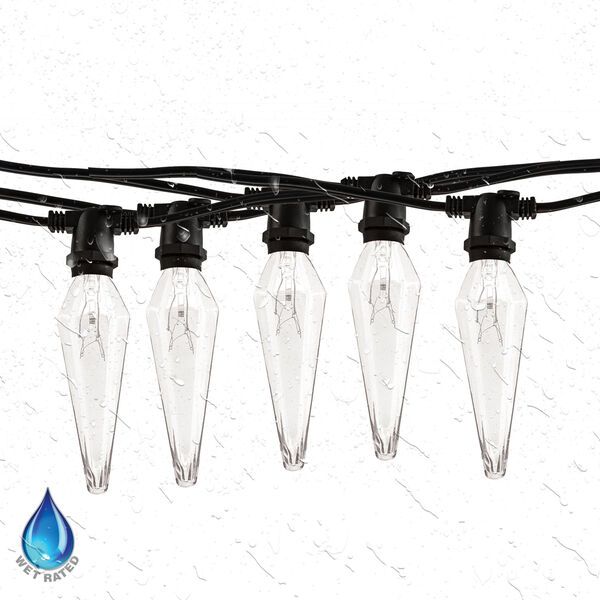 Black 10-Light 14-Foot Outdoor String Light Kit with Fiesta Bulbs, image 2