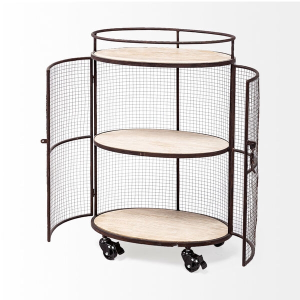 Saluti II Black Oval Bar Cart with Three Shelf, image 6