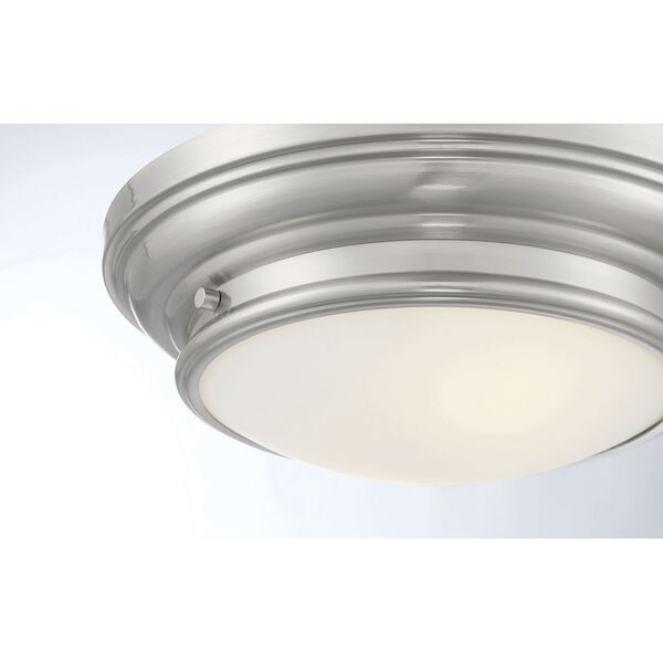 Whittier Brushed Nickel Two-Light Flush Mount with Round Glass, image 5