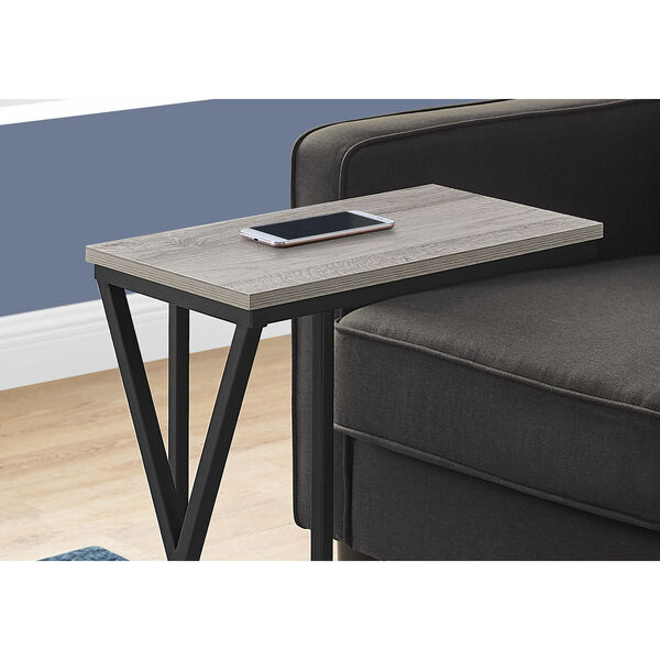 Gray and Black Rectangle End Table, image 3