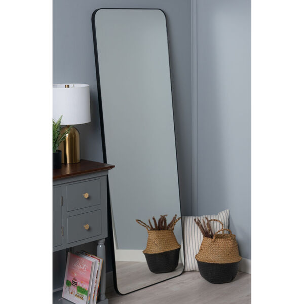 Melrose Matte Black 68-Inch x 24-Inch Wall Mirror, image 1