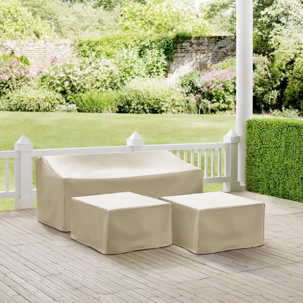 Tan Three-Piece Sectional Cover Set, image 1
