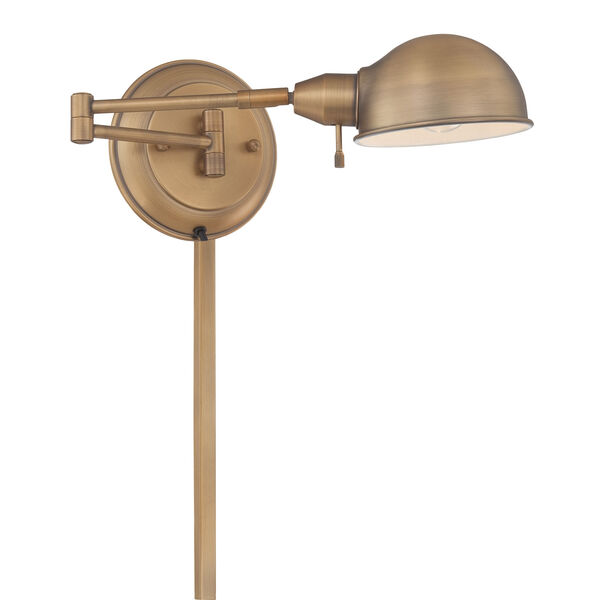 Rizzo Antique Brass One-Light Swing-Arm Wall Lamp, image 1