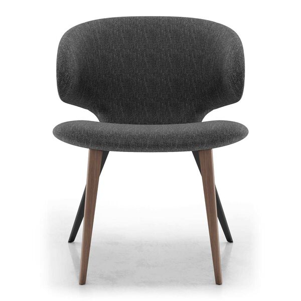 Newport Dark Shadow Fabric and Walnut Dining Chair, image 1
