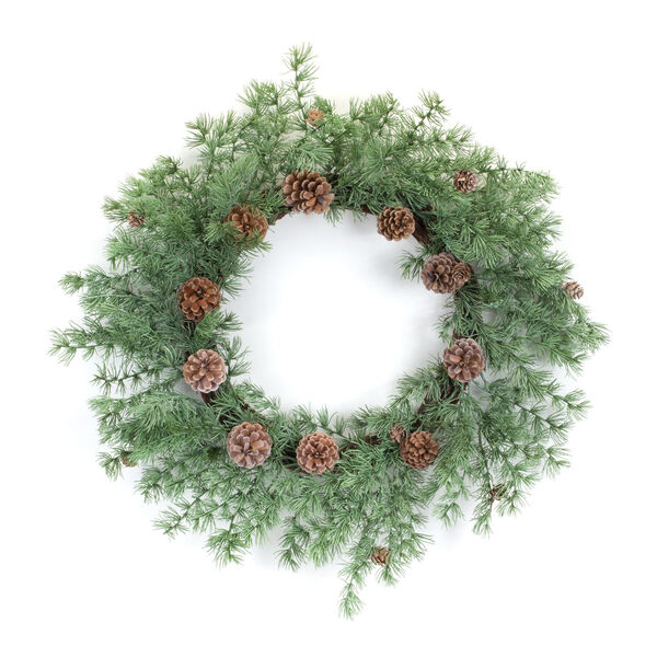 Green Pine with Pine Cones Unlit Wreath, image 1