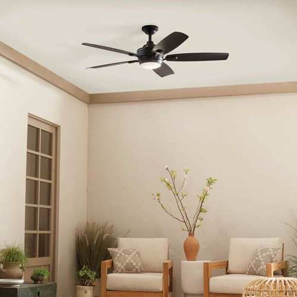 Tranquil Satin Black LED 56-Inch Steel Ceiling Fan, image 2