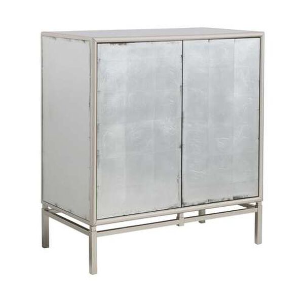 Zariyah Silver Leaf Cabinet with Two Doors, image 1