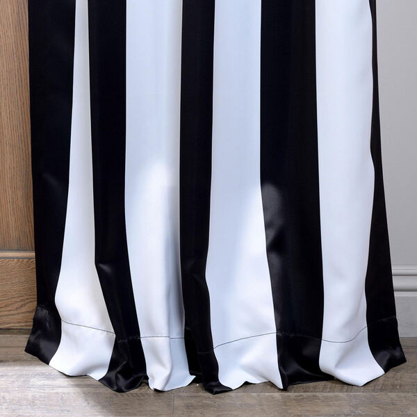 Awning Black and Fog White Stripe 120 x 50-Inch Blackout Curtain Single Panel, image 3