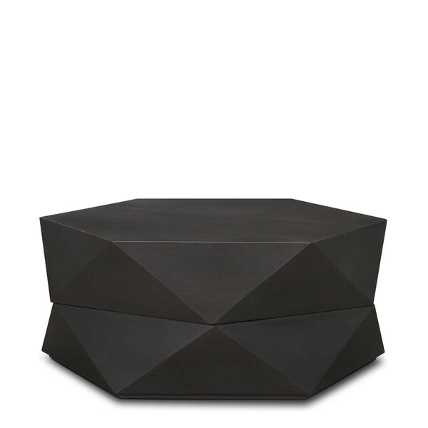 Arreto Black Hexagonal Hinged Wood Top and Base Coffee Table, image 1