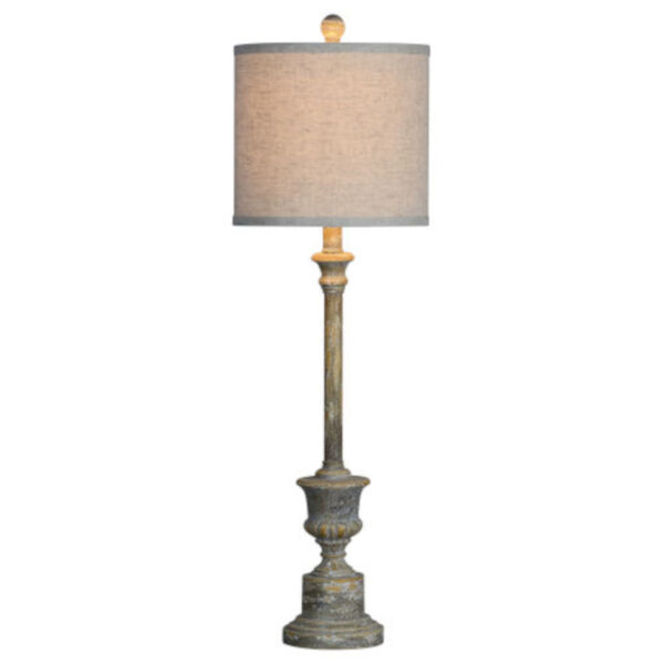 Hazel Distressed Rich Gray One-Light Buffet Lamp Set of Two, image 1