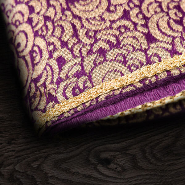 Baroque Purple 60-Inch Tree Skirt with Luxurious Cotton Velvet Fabric, image 3