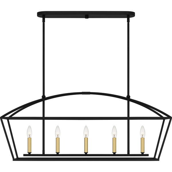 Concho Bay Earth Black and Aged Brass Five-Light Chandelier, image 3