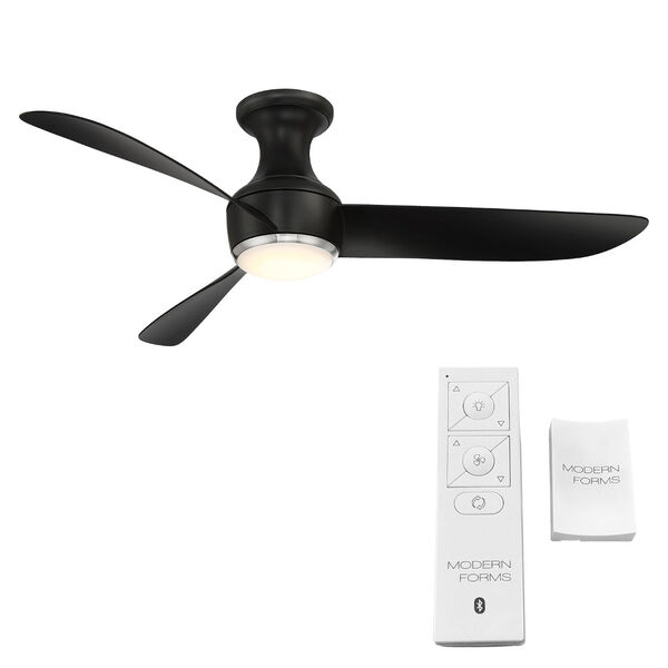 Corona Brushed Nickel and Matte Black 52-Inch 2700K Indoor Outdoor Smart LED Flush Mount Ceiling Fan, image 6