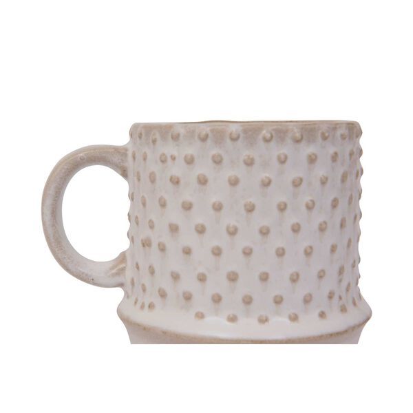 White Hobnail Pattern Stoneware Coffee Mug, Set of 12, image 4